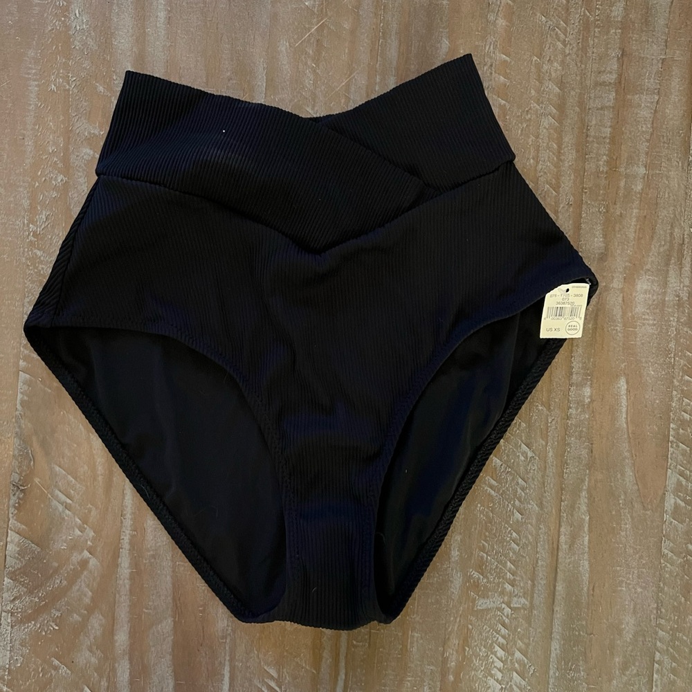 SOLD- High-Waisted Black Bikini Bottoms